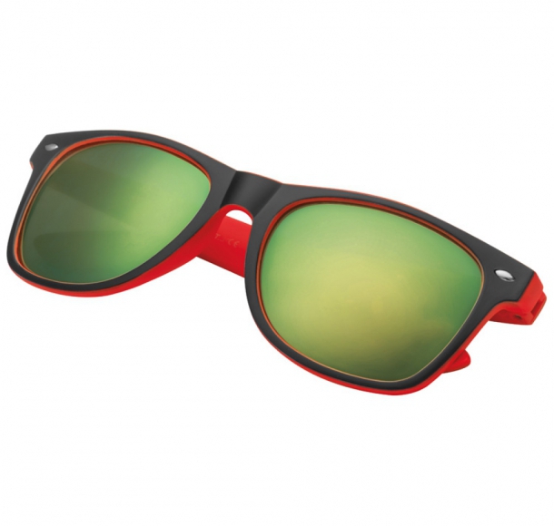 Plastikowe okulary przeciwsłoneczne UV400, kolor Czerwony