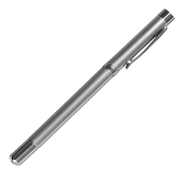 Długopis 4-funkcyjny Pointer ze wskaźnikiem laserowym, srebrny, kolor Srebrny