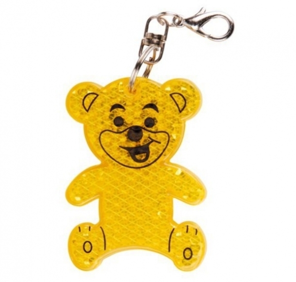 Brelok odblaskowy Teddy, żółty, kolor Żółty