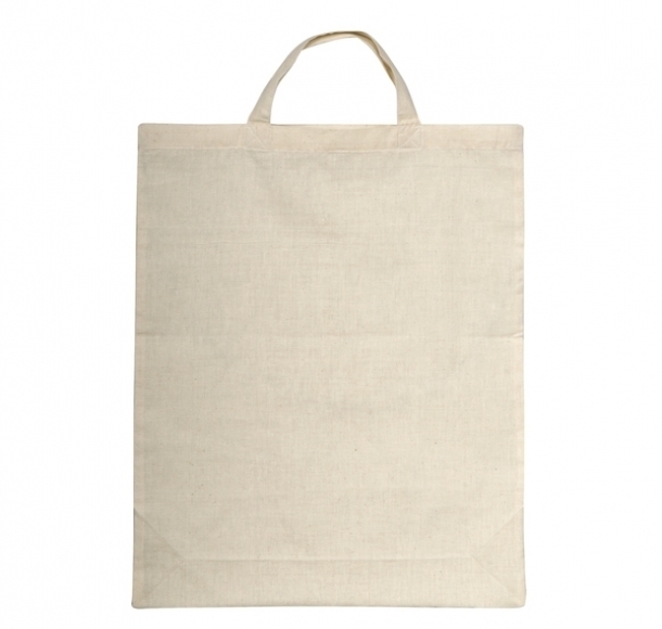 Bawełniana torba na zakupy - krótkie uszy, beżowy, kolor Beżowy