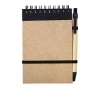 Notes Kraft 90x140/70k gładki z długopisem, czarny/beżowy, kolor Czarny