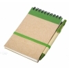 Notes Kraft 90x140/70k gładki z długopisem, zielony/beżowy, kolor Zielony