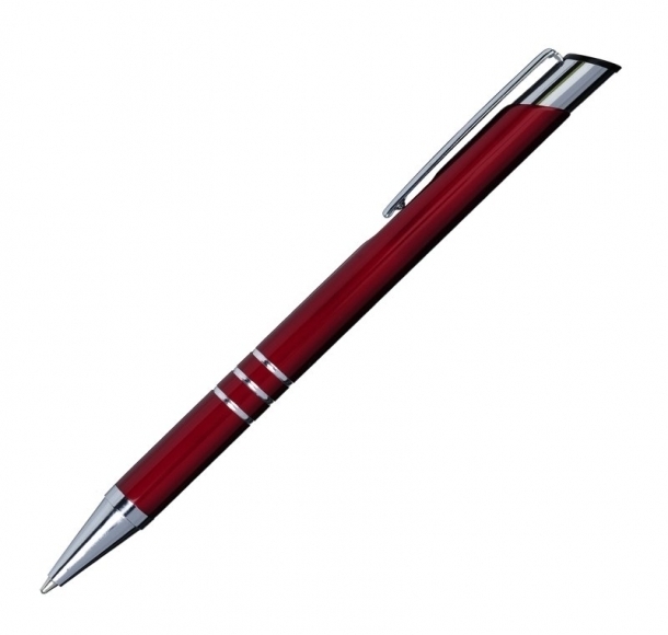 Długopis Lindo, ciemnoczerwony, kolor Ciemnoczerwony