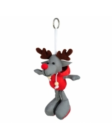 Brelok odblaskowy Reindeer, szary/czerwony