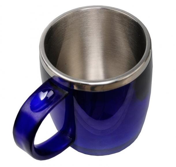 Kubek izotermiczny Barrel 400 ml, niebieski, kolor Niebieski