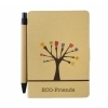 Notes 80x140/50k gładki Tree z długopisem, brązowy, kolor Brązowy