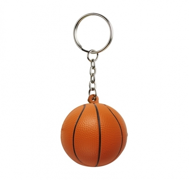 Brelok antystresowy Basket, pomarańczowy/czarny, kolor Pomarańczowy