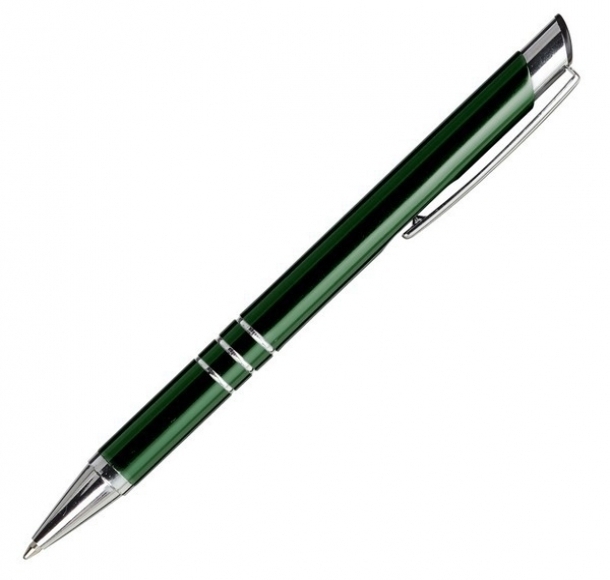 Długopis Lindo, ciemnozielony, kolor Ciemnozielony