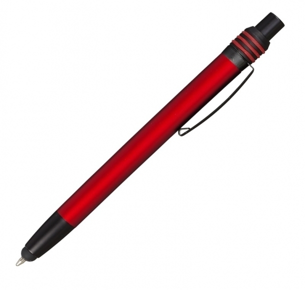 Długopis z rysikiem Tampa, czerwony, kolor Czerwony