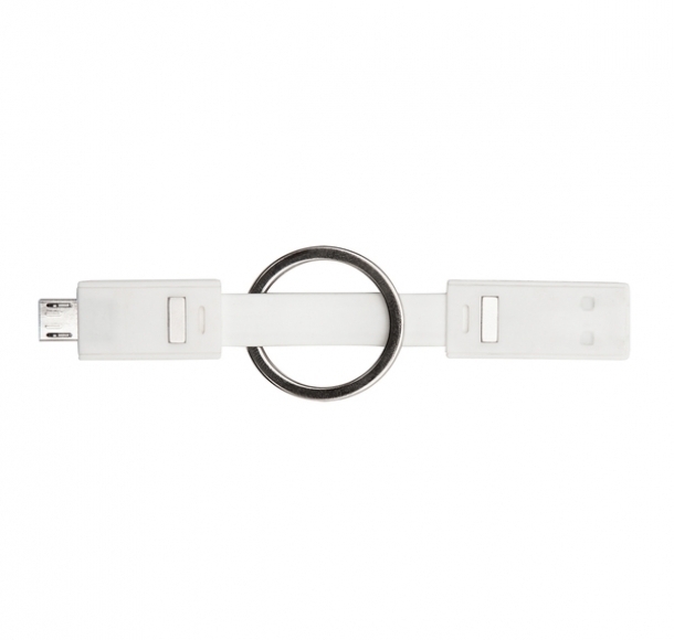 Brelok USB Hook Up, biały, kolor Biały