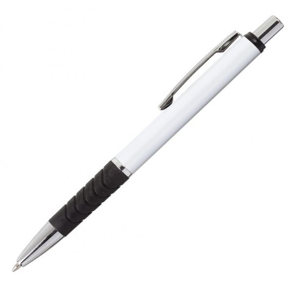 Długopis Andante, biały/czarny, kolor Biały