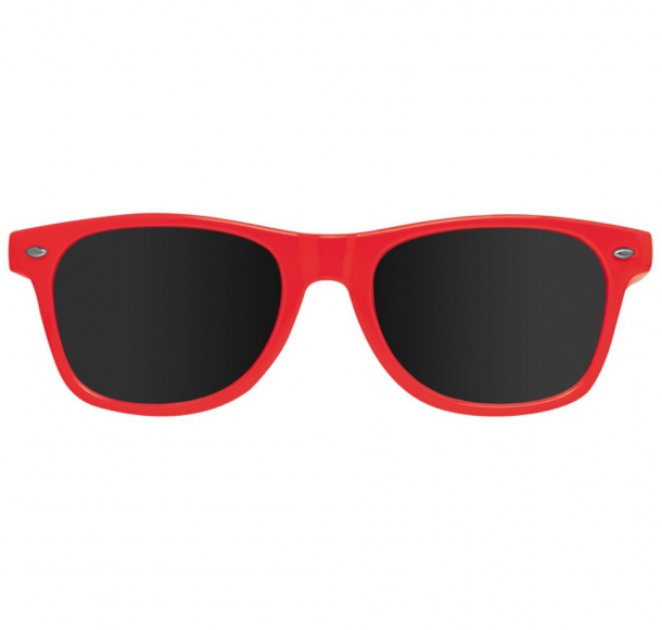 Plastikowe okulary przeciwsłoneczne 400 UV, kolor Czerwony