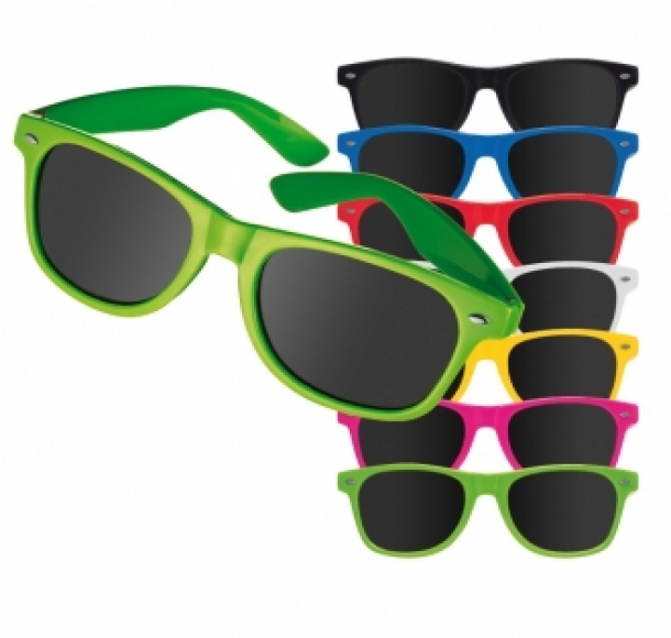 Plastikowe okulary przeciwsłoneczne 400 UV, kolor Biały