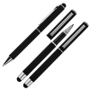 Zestaw piśmienny długopis i pióro kulkowe soft touch CLAUDIE, kolor Czarny
