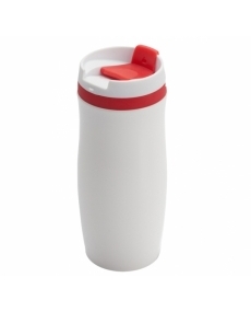 Kubek izotermiczny Viki 390 ml, czerwony/biały