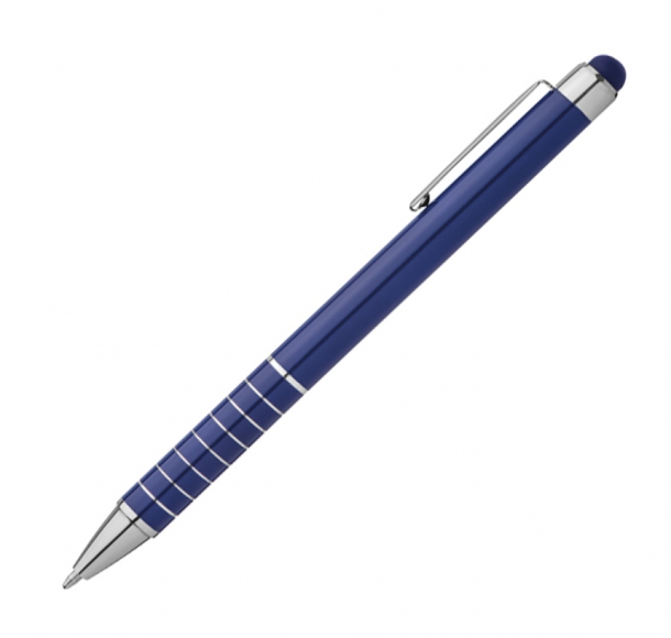 Długopis metalowy do ekranów dotykowych, kolor Niebieski