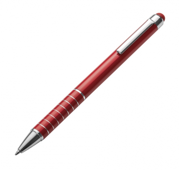Długopis metalowy do ekranów dotykowych, kolor Czerwony