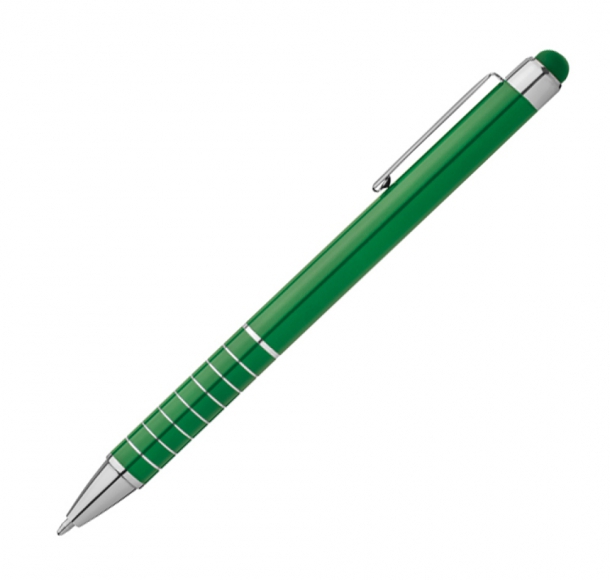 Długopis metalowy do ekranów dotykowych, kolor Zielony