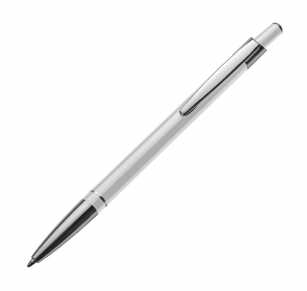 Długopis metalowy, kolor Biały