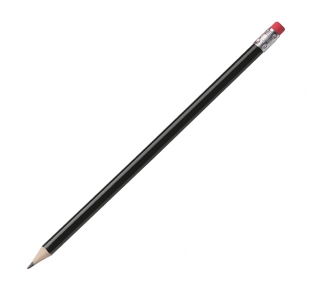 Ołówek z gumką, kolor Czarny