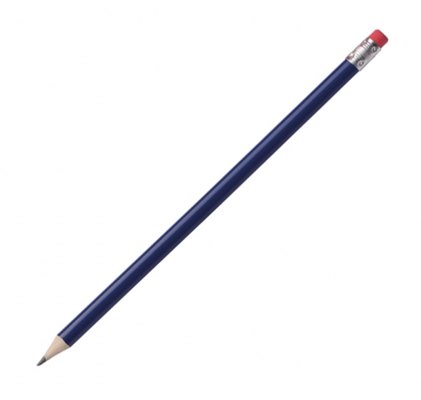 Ołówek z gumką, kolor Niebieski