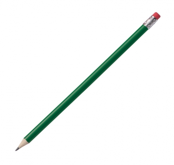 Ołówek z gumką, kolor Zielony