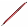 Długopis aluminiowy Touch Tip, czerwony, kolor Czerwony