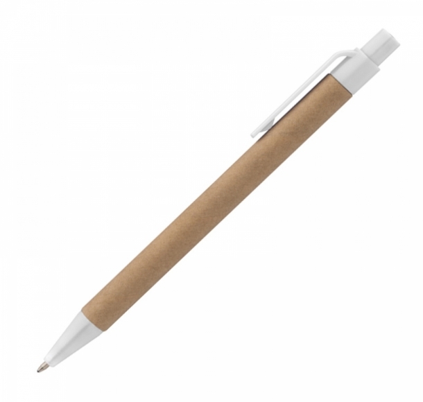 Długopis tekturowy, kolor Biały