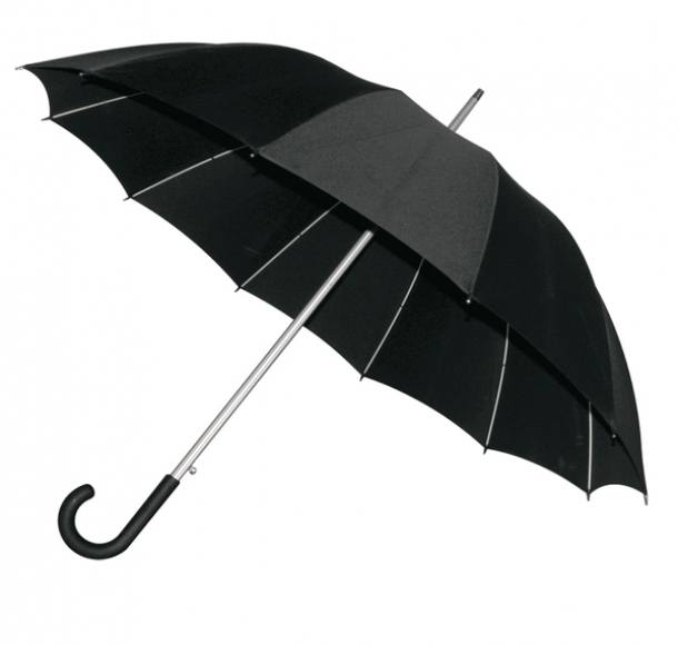 Elegancki parasol Basel, czarny, kolor Czarny
