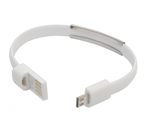 Bransoletka USB Bracelet, biały, kolor Biały
