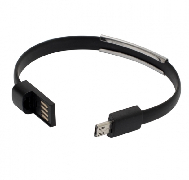 Bransoletka USB Bracelet, czarny, kolor Czarny