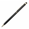 Długopis aluminiowy Touch Tip Gold, czarny, kolor Czarny