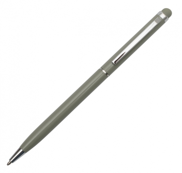 Długopis aluminiowy Touch Tip, szary, kolor Szary
