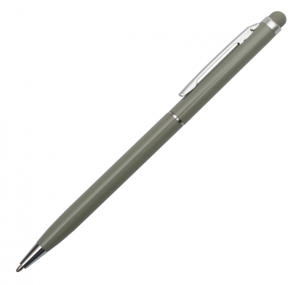 Długopis aluminiowy Touch Tip, szary, kolor Szary