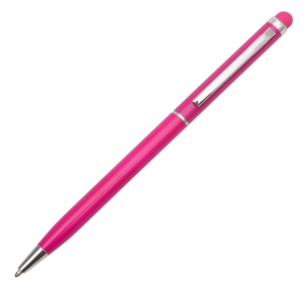 Długopis aluminiowy Touch Tip, magenta, kolor Magenta
