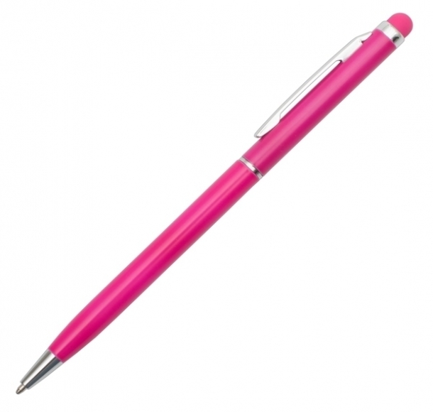 Długopis aluminiowy Touch Tip, magenta, kolor Magenta