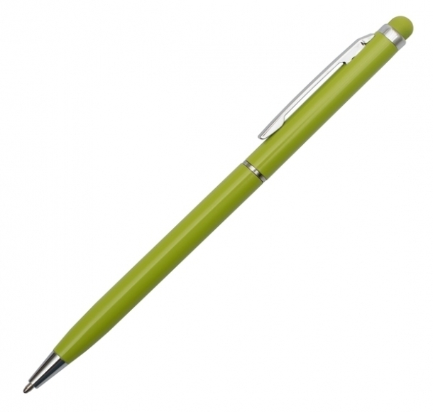 Długopis aluminiowy Touch Tip, jasnozielony, kolor Jasnozielony