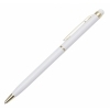Długopis aluminiowy Touch Tip Gold, biały, kolor Biały