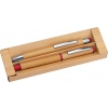 Zestaw piśmienniczy bambusowy, kolor Czerwony