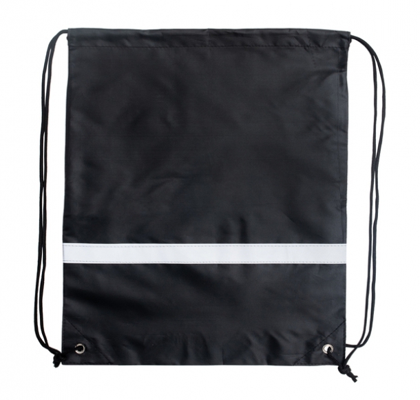 Plecak promocyjny z taśmą odblaskową, czarny, kolor Czarny