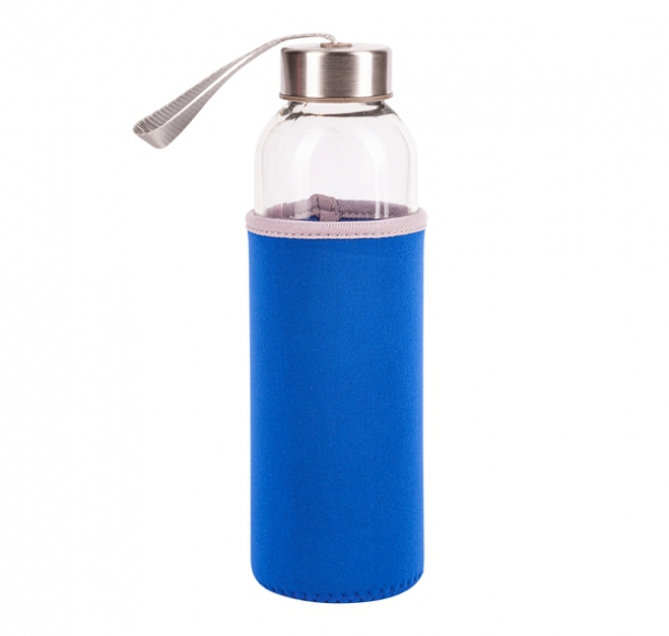Szklana butelka Vim 500 ml, niebieski, kolor Niebieski