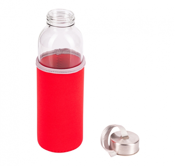 Szklana butelka Vim 500 ml, czerwony, kolor Czerwony