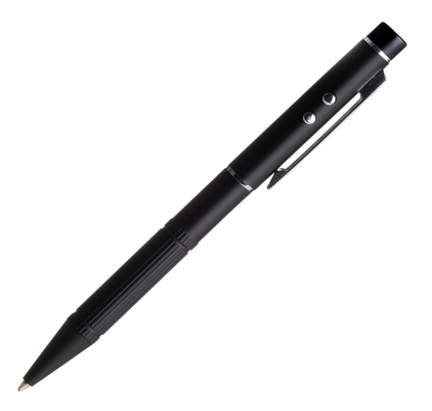 Długopis ze wskaźnikiem laserowym Stellar, czarny, kolor Czarny