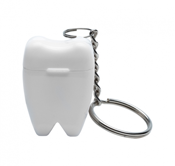 Brelok Toothy z nicią dentystyczną, biały, kolor Biały