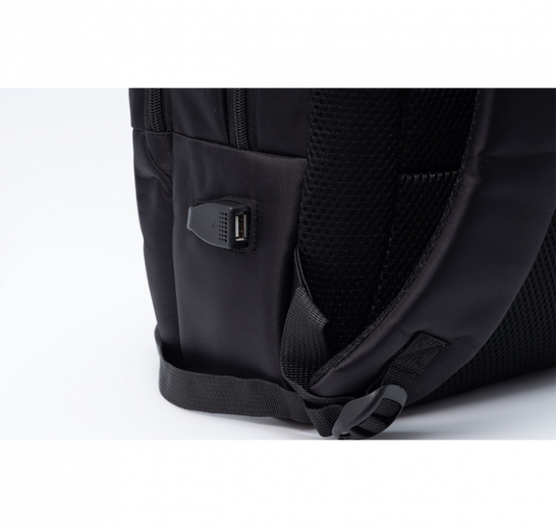 Plecak dwukomorowy na laptop Oxnard, czarny, kolor Czarny