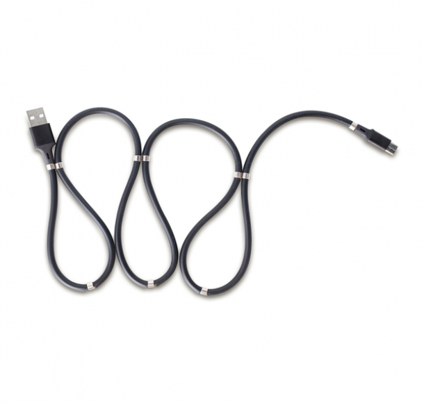 Kabel z magnesami Connect, czarny, kolor Czarny