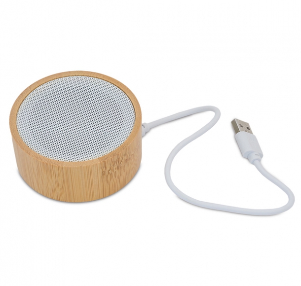 Bambusowy głośnik Bluetooth Soundy, brązowy, kolor Brązowy