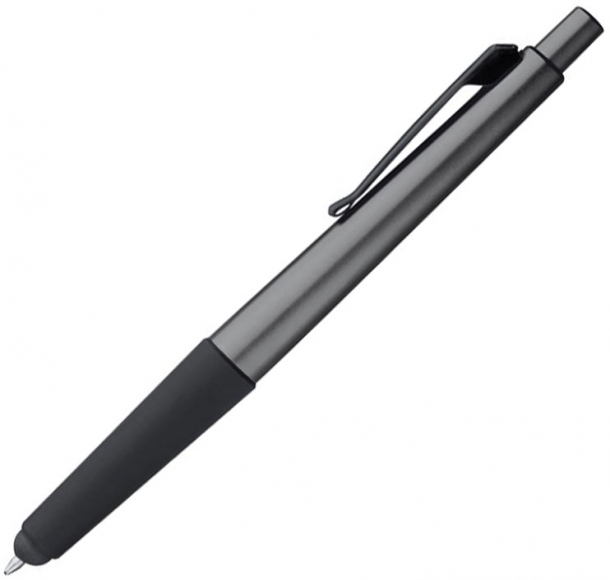 Długopis plastikowy do ekranów dotykowych, kolor Ciemno szary