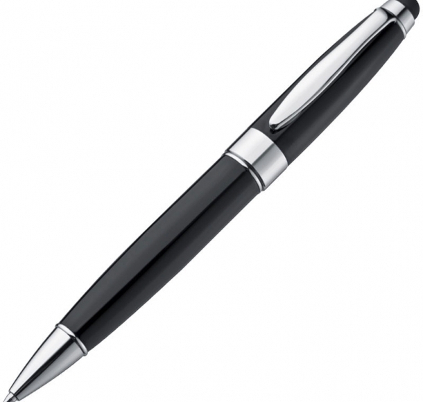 Długopis metalowy do ekranów dotykowych, kolor Czarny