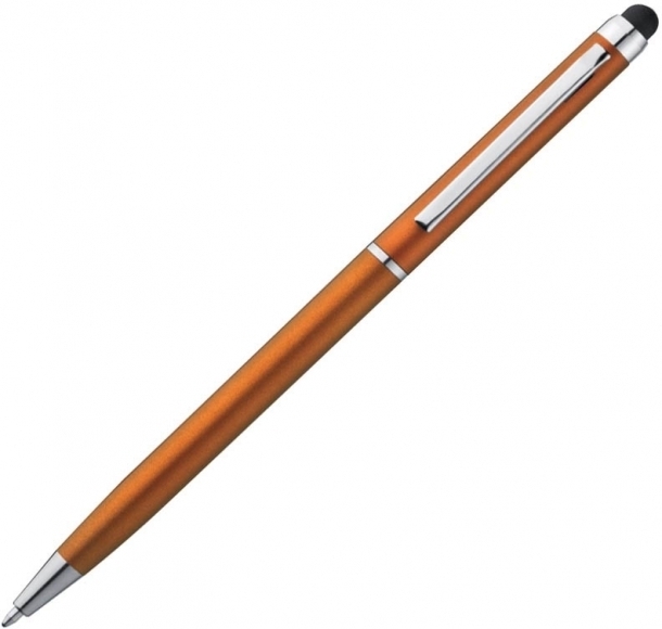 Długopis plastikowy touch pen, kolor Pomarańczowy